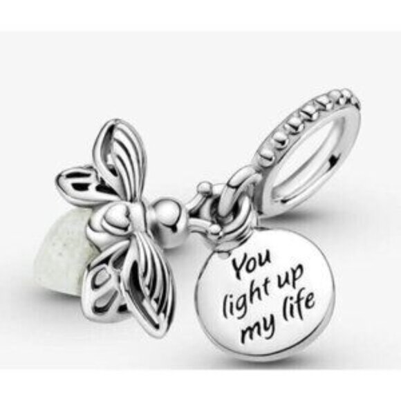 Glow in the dark Firefly Charm, Charms for Pandora Bracelet, Girl Dangle Charm - Picture 1 of 7